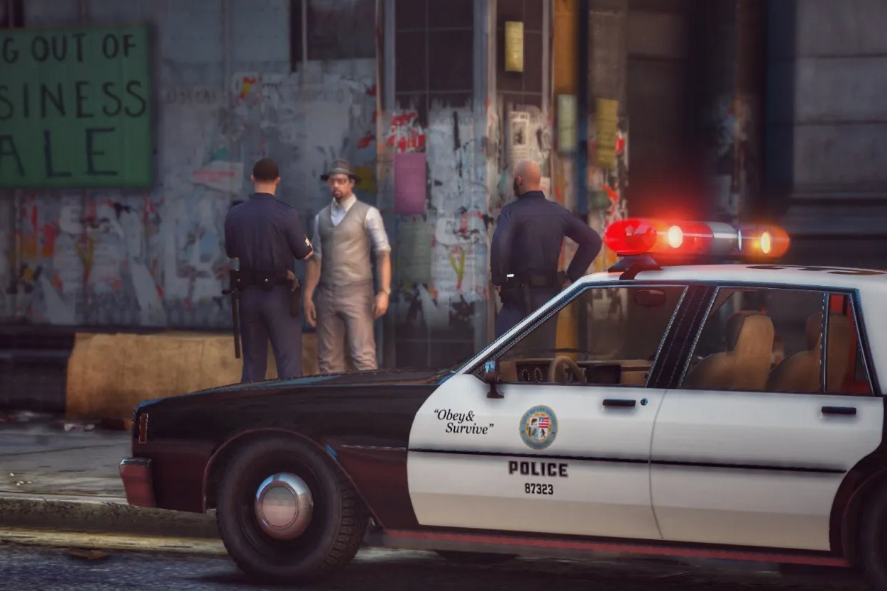 A Los Santos street at night, 1995